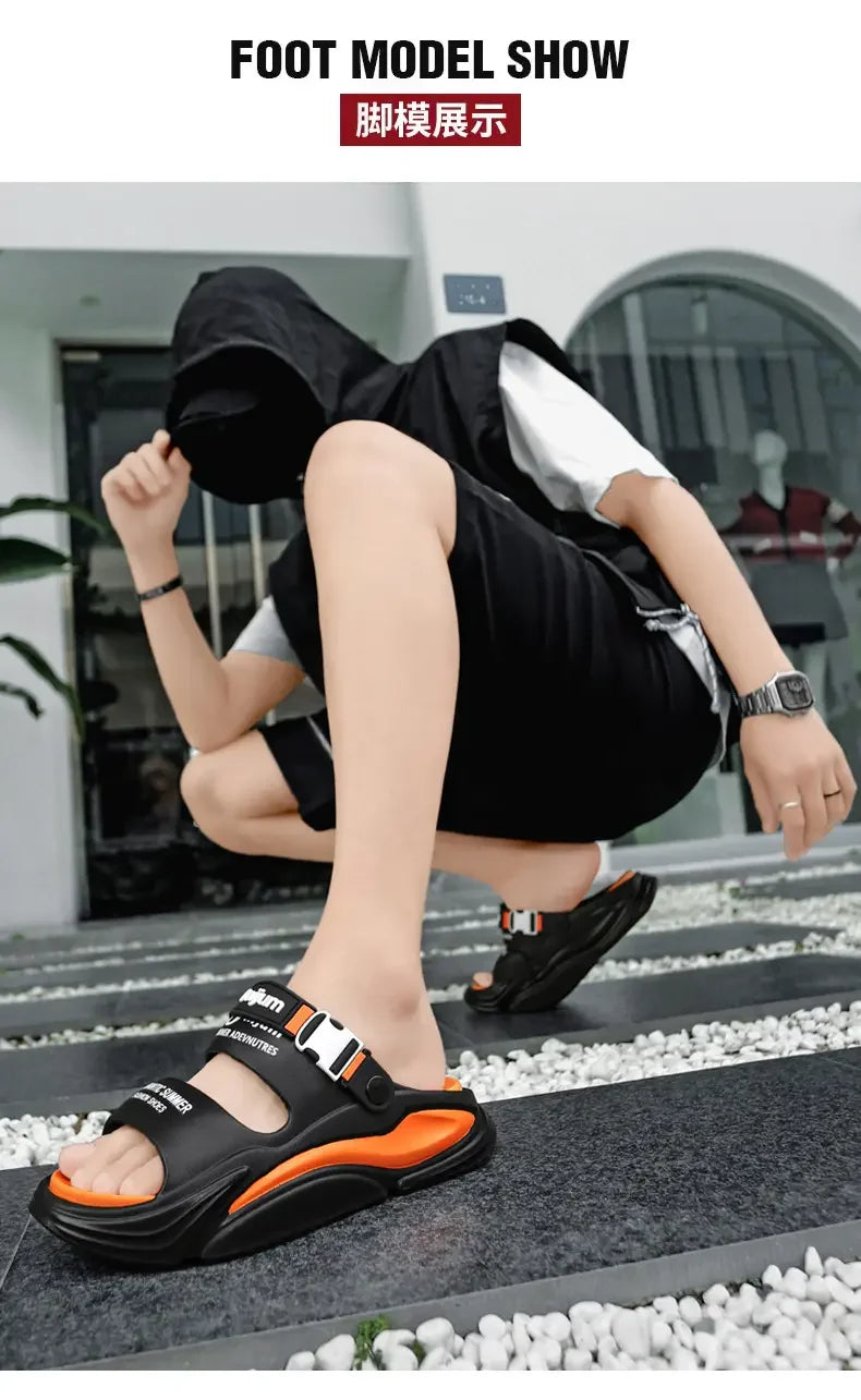 Men Summer Comfortable Beach Sandals Male Outdoor Flip Flops Thick Soft Clogs Casual Man Water Garden Shoes Women Beach Slippers