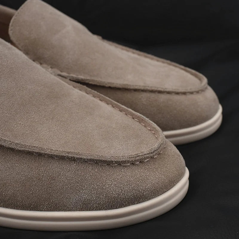 Men’s Suede Leather Loafers 2025 – Casual Slip-On Round Toe Flats