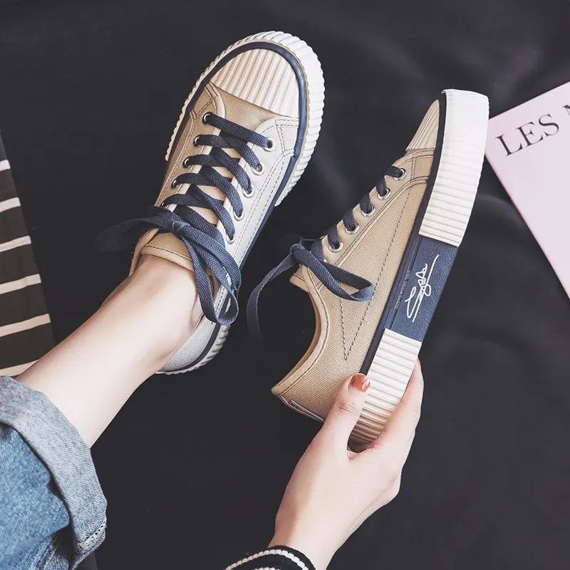 Women Canvas Shoes Fashion Sneakers Unisex New Casual Vulcanize Shoes Woman Fashion Loafers High Quality 3 Times Vulcanization