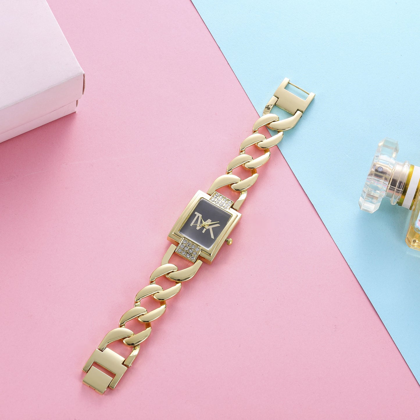 Luxury Brand Women's Watch Fashion Elegant Style Metal Strap Square Trendy Quartz Watch for Women Woman's Wristwatch Clock