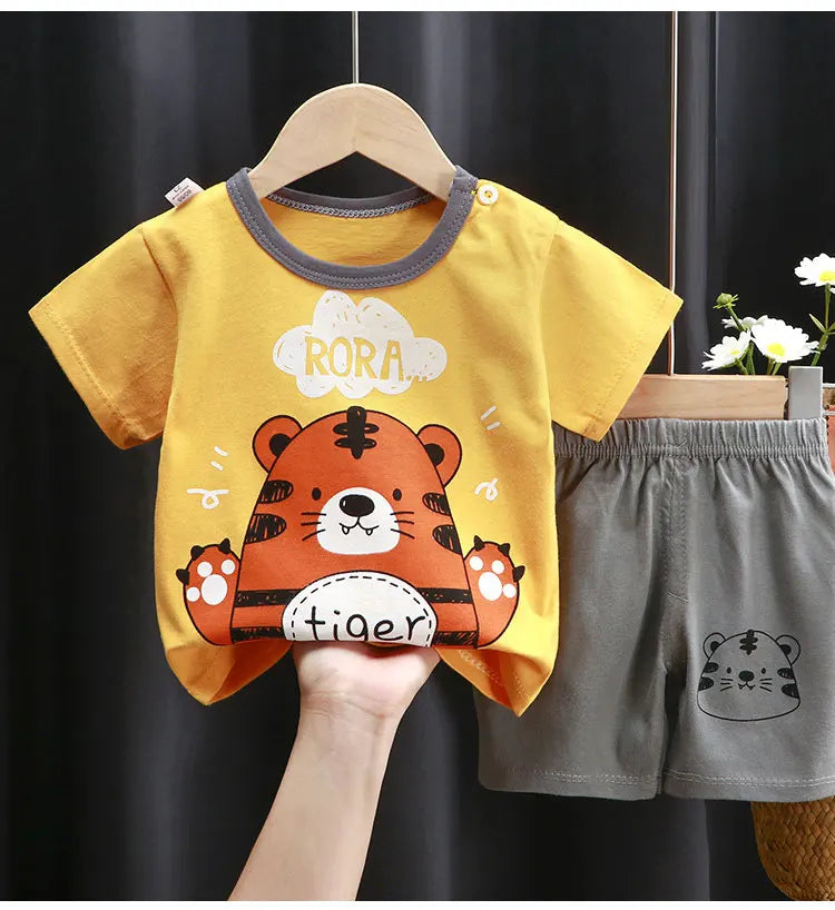 Kids Sets Children Clothes Boys Girl T-shirt Shorts 2PCS Summer Cotton Short sleeve Baby Children Clothing Suit Cotton Comfort