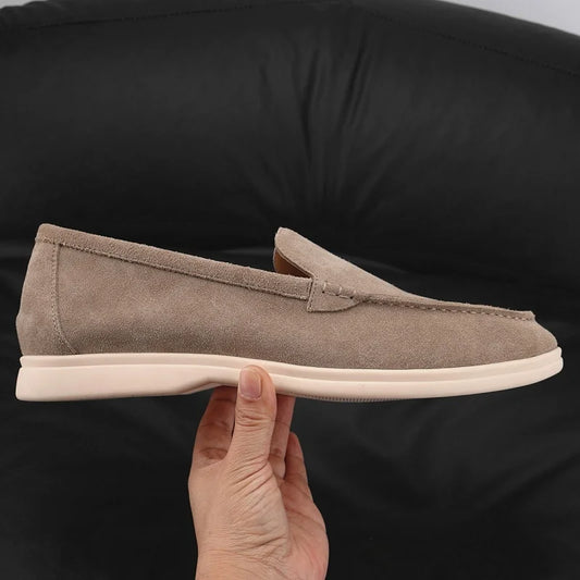 Men’s Suede Leather Loafers 2025 – Casual Slip-On Round Toe Flats