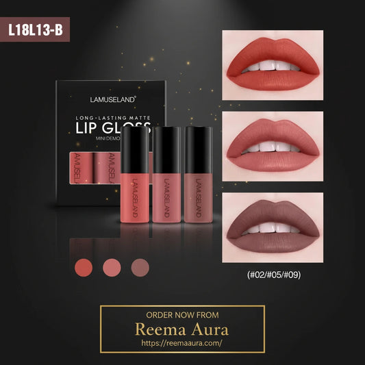 Mini 12 Colors Liquid Lip Gloss Waterproof Non-stick 24 Hours Long Lasting Velvet Matte Lipstick Lip Gloss Cosmetic Makeup Care