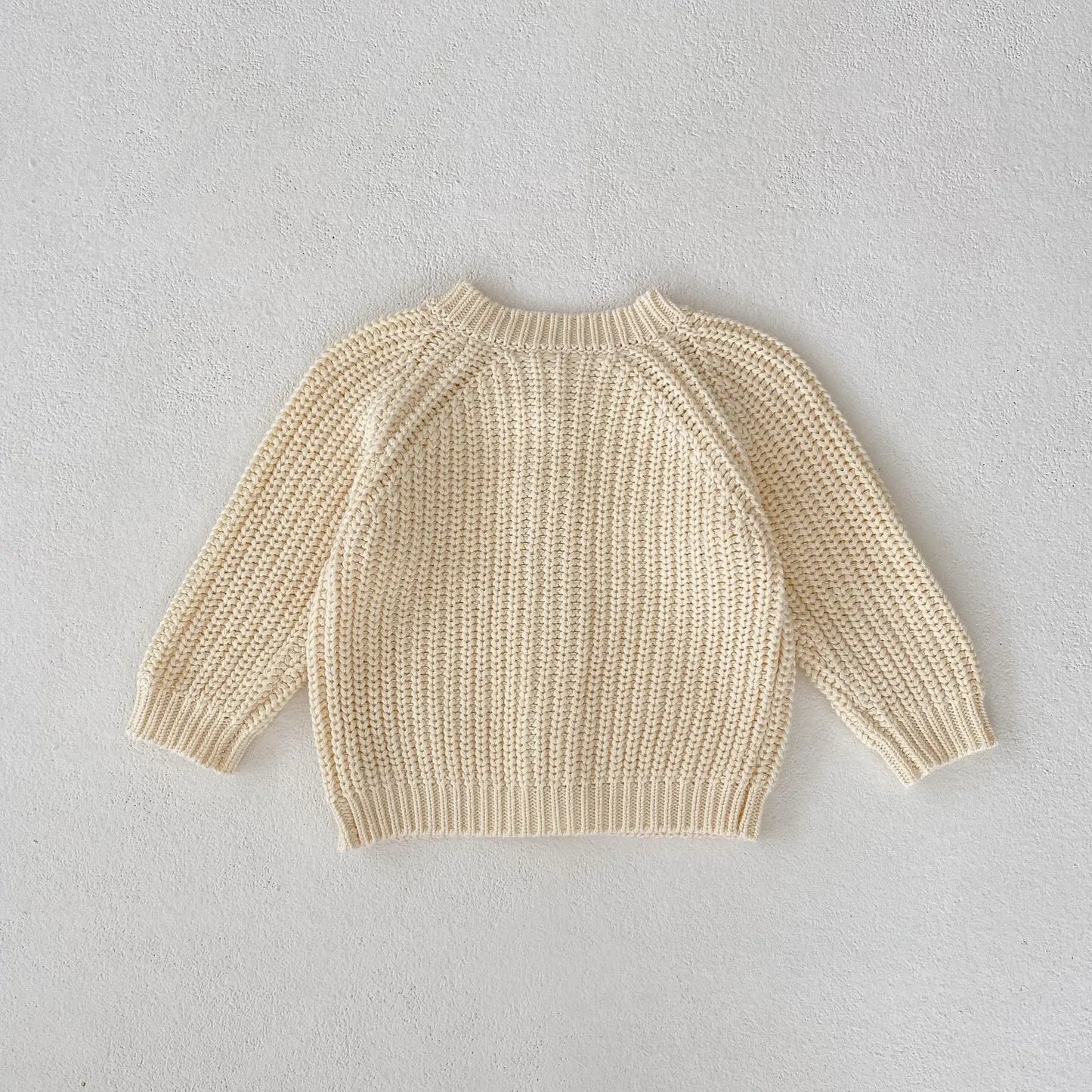 6963 Baby Sweater Coat Spring Autumn Solid Color Beige Knitted Girl's Sweater Long-sleeved Coat 0-3Year Kid's Cardigan Sweater
