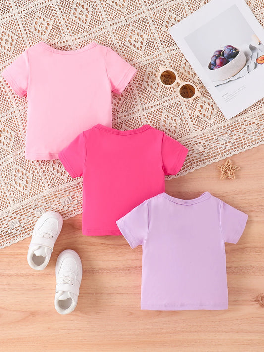 0-2 year old newborn baby summer cartoon printed short sleeved top