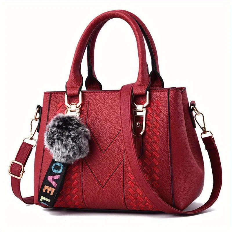 Embroidery Messenger Bags Women Handbags Bags For Women Sac A Main Ladies Hair Ball Hand Bag