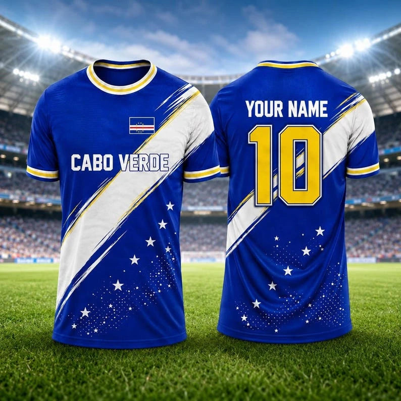 New Cape Verde football jersey Cape Verde football shirt family jerseys crew neck T-shirt quick-drying moisture-wicking