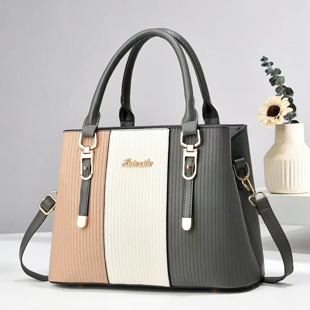 Fashion Splicing Leather Luxury Purses and Handbags Fashion Womens Crossbody Shoulder Bags for Women Trend Girl Tote Sac