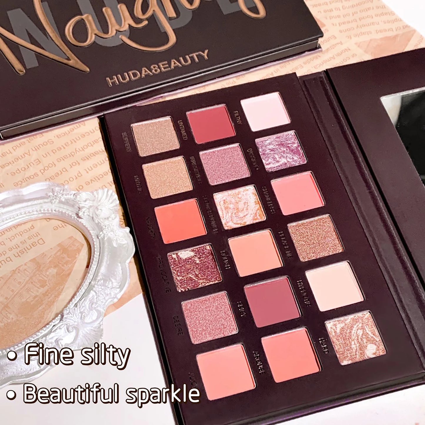 18-Color Eyeshadow Palette – Matte & Glitter, High Pigment, Long-Lasting, Smudge-Proof, Perfect for Daily & Party makeup