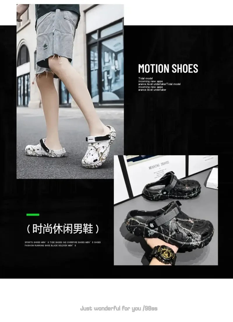 Summer Men's Clogs Sandals Man Home Garden Shoes Comfortable Men Slippers Non-Slip Soft Bottom Flip Flop Sandals Big Size 46 47