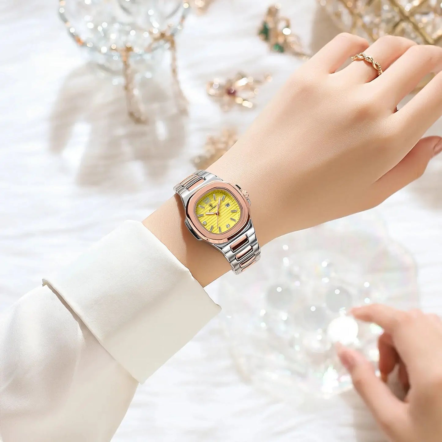 POEDAGAR Luxury Square Watch For Woman Luminous Waterproof Date Ladies Watch Elegant Women's Quartz Watches Simple Female Clock