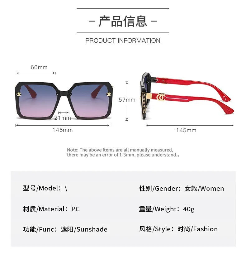 Women’s Classic Box Sunglasses – Grey Lens, TR+Metal Frame (Spring 2025)