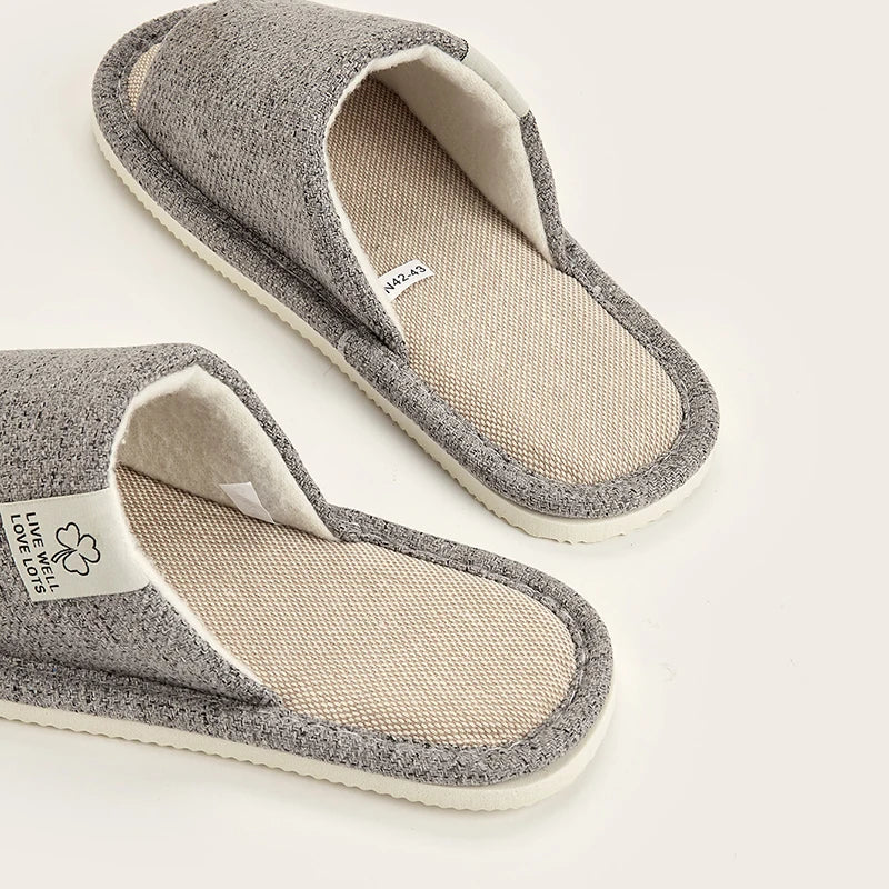 Men’s Indoor Hemp Cotton Slippers – EVA Sole Comfort Shoes (K293-A)