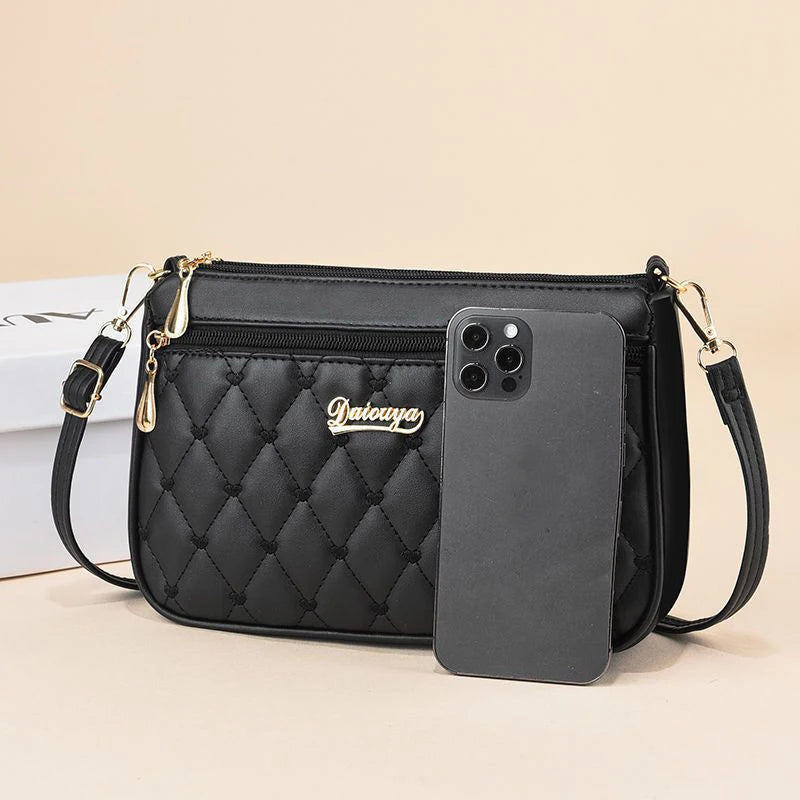 👜 Embroidery Messenger Bags Women Leather Handbags - حقيبة كتف نسائية مطرزة جلدية مع كُرة زينة أنيقة