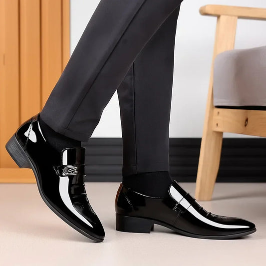 Brand New Leather Shoes Men Casual Business Shoes Office Work Shoes Men Party Wedding Oxford Pointed Toe Loafers