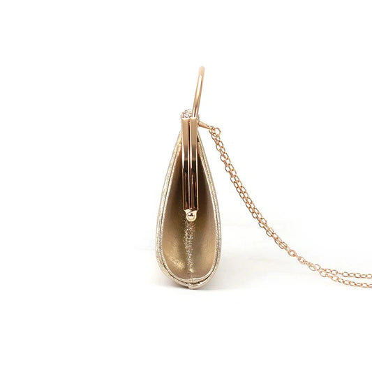 Ladies' Wedding Clutch Bag Cross-border Diamond-encrusted Dinner Bag Folded Metal Handbag Mini Bag