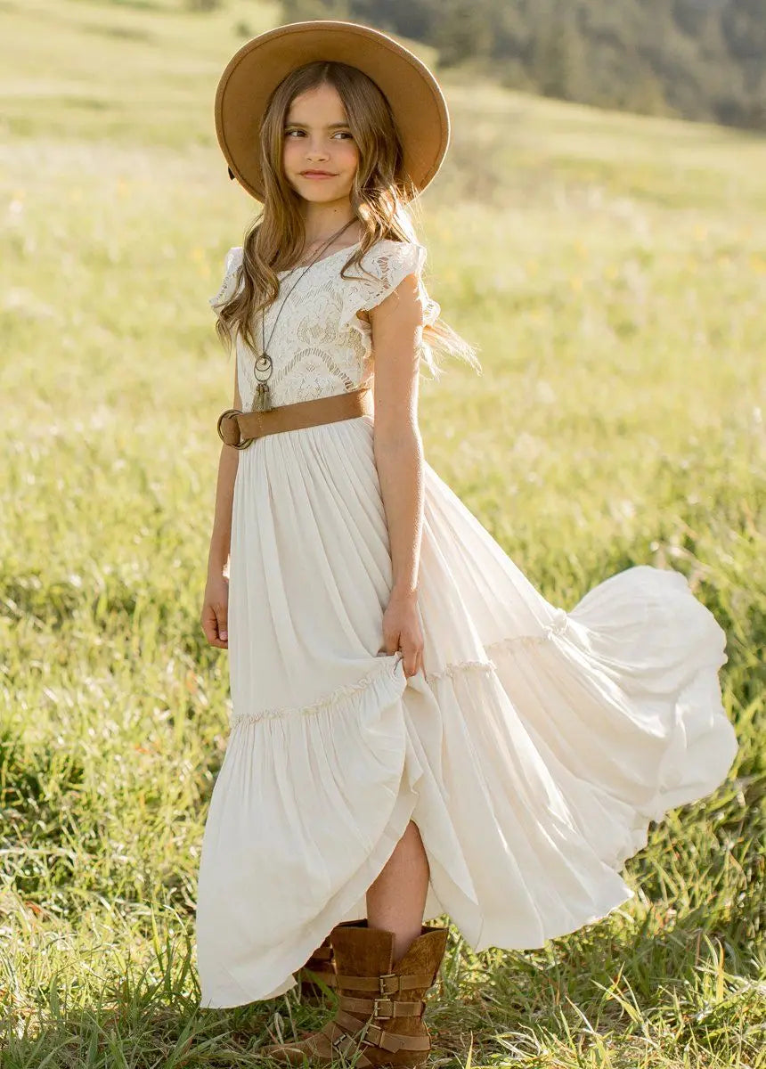 3-14 years Girls Lace Bohemia Long Dresses