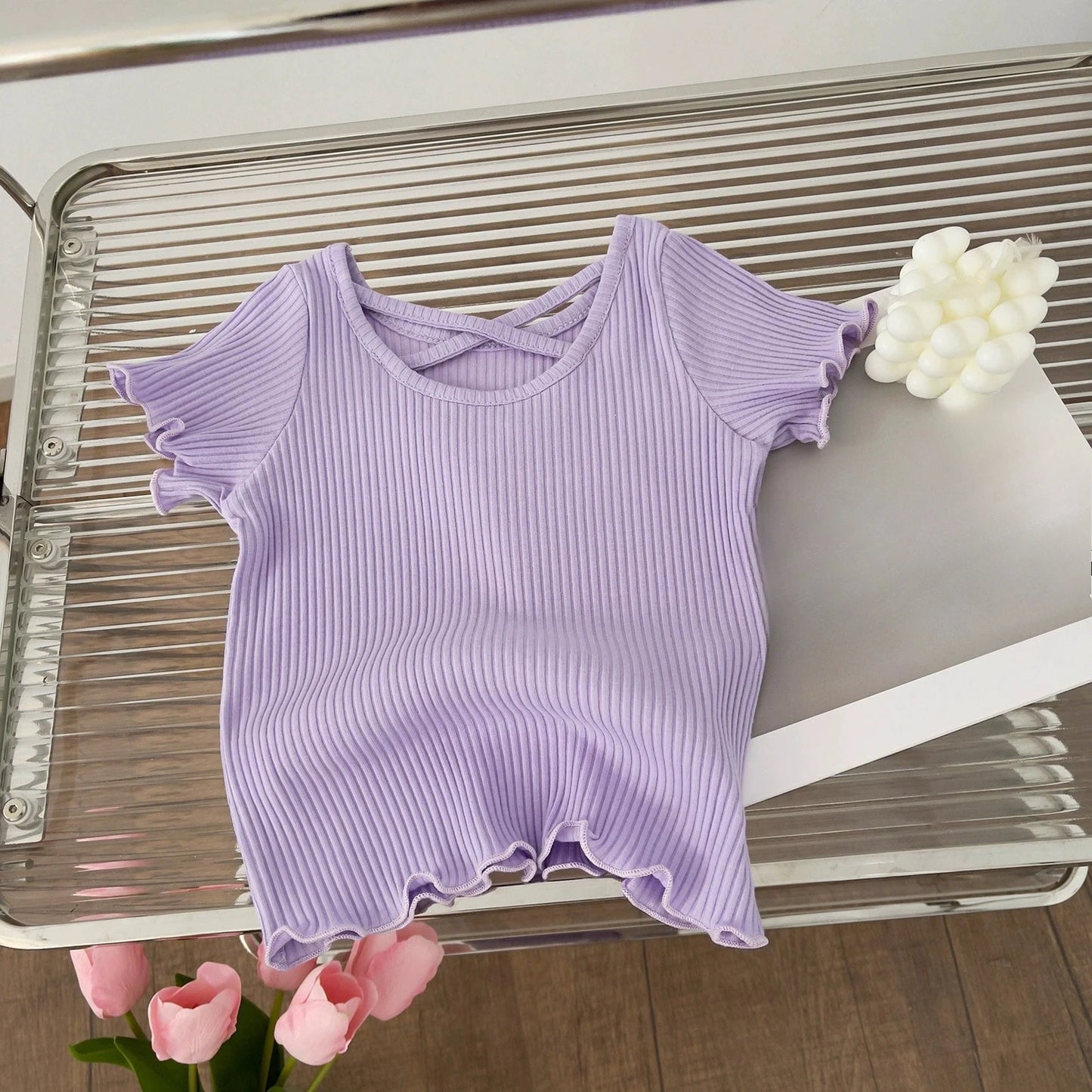 2-8Y Girls' Summer Set 2025 New Baby Girl Shirt+Shorts Korean Fashionable Short Sleeve Kids Flower Pumpkin Pants Two Piece Set