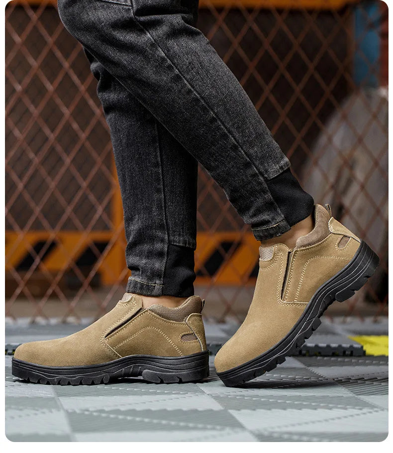 NYWOOH Men Anti Puncture Work Sneakers Breathable Safety Boots Male Soft Sole Wear Resistant Shoes Non-slip Protective Footwear
