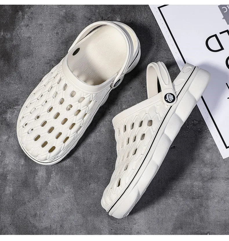 Summer Men's Clogs Sandals Man Home Garden Shoes Comfortable Men Slippers Non-Slip Soft Bottom Flip Flop Sandals Big Size 46 47