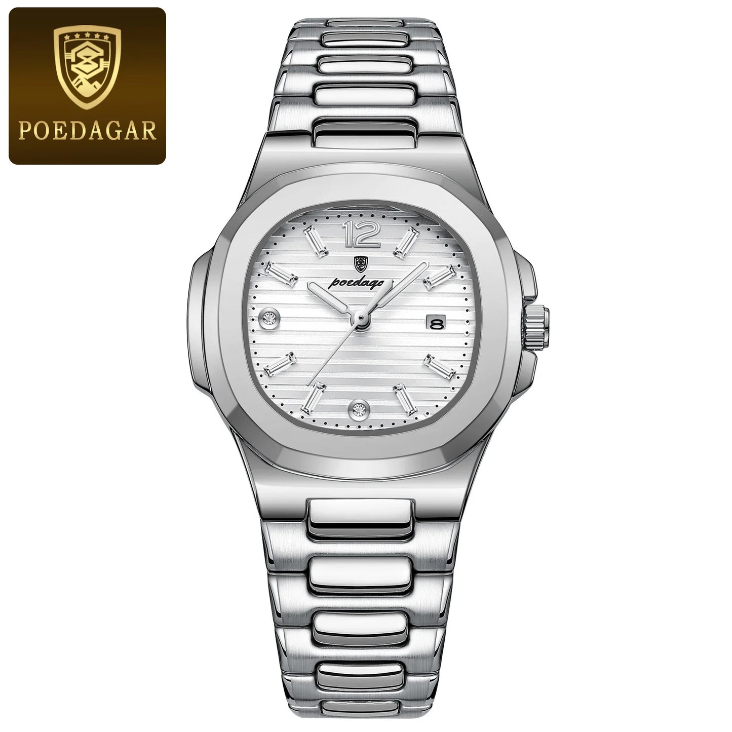 POEDAGAR Luxury Square Watch For Woman Luminous Waterproof Date Ladies Watch Elegant Women's Quartz Watches Simple Female Clock