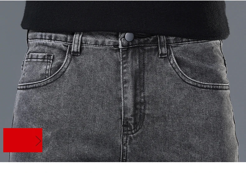 Spring and Summer New Men's Jeans Simplified Korean Edition Slim Fit Straight Leg Versatile Shaped Mid Waist Elastic Men's Jeans