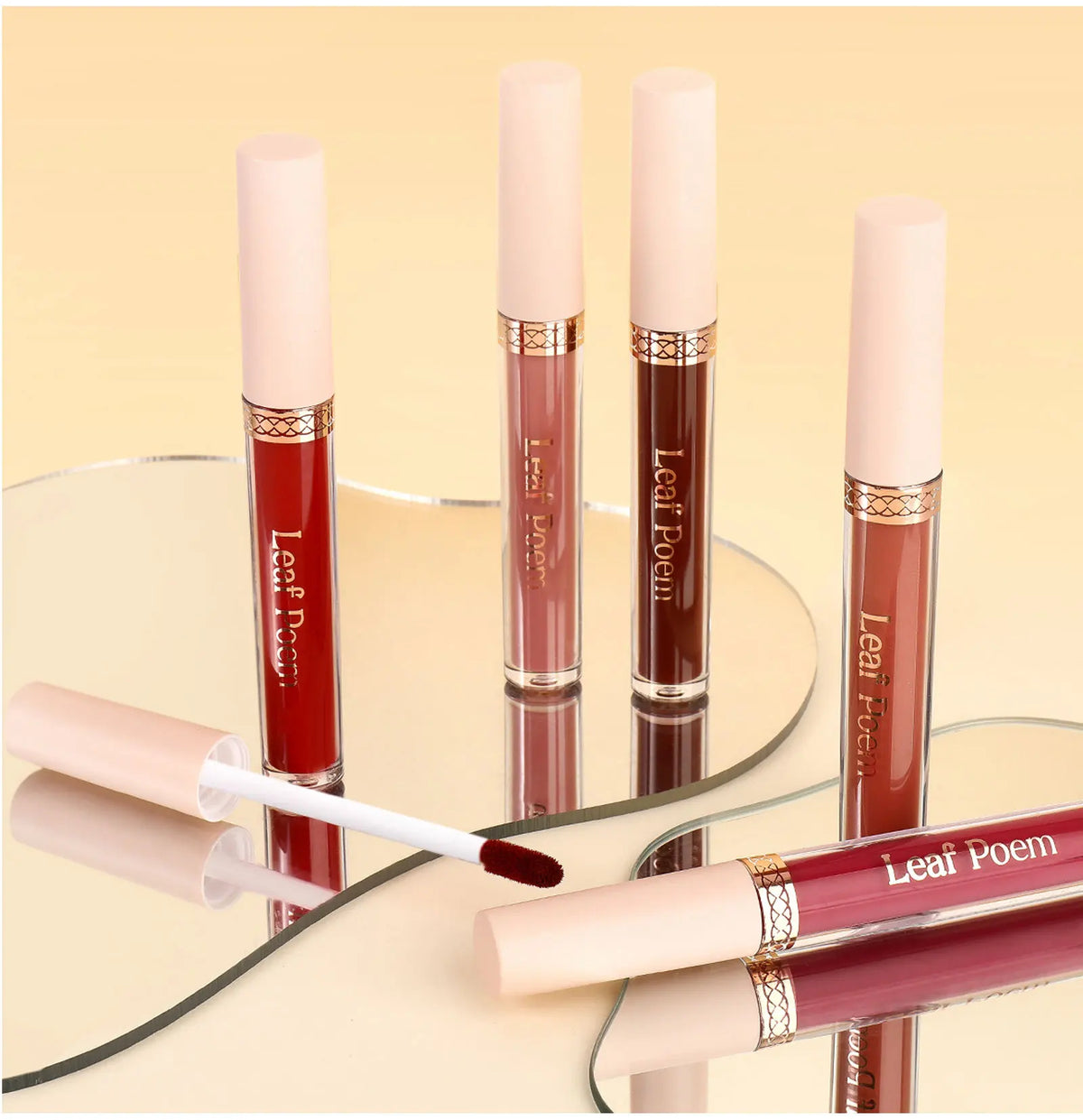 8-Piece Set of Matte Liquid Lipsticks and Lip Glazes - Waterproof, Non-Stick, Long-Lasting Lip Color in Brown, Pink, Purple, and Red Shades, Suitable for Daily Use and Parties