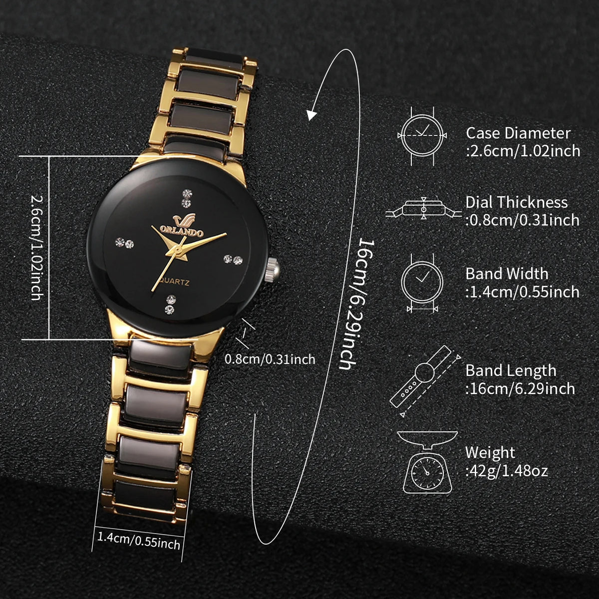 2PCS Couple's Watches Fashion Stainless Steel Band Women's Quartz Watch Men Business Wristwatches