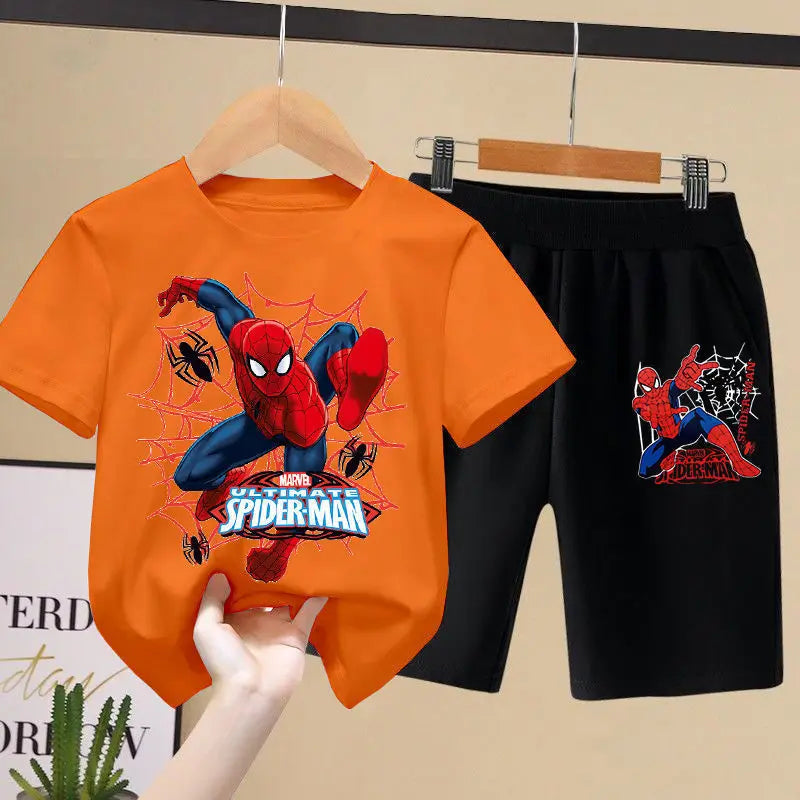 Disney Children's T-shirts Set Aoger Spiderman Boys Summer Trend Baby