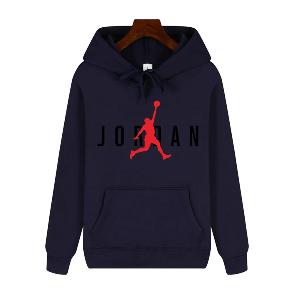 Play basketball Creative print Autumn and winter comfortable soft plus fleece men's high quality casual warm street hoodie