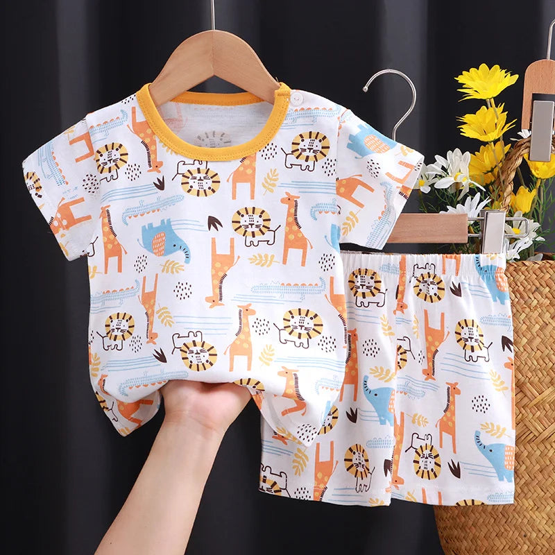 Kids Sets Children Clothes Boys Girl T-shirt Shorts 2PCS Summer Cotton Short sleeve Baby Children Clothing Suit Cotton Comfort