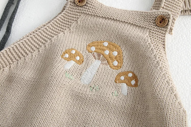 MILANCEL 0-3 Y 2024 Autumn Baby Sweater Infant Girls Mushroom Embroidery Cardigan Toddler Boys Knitted Coat Optional Bodysuit