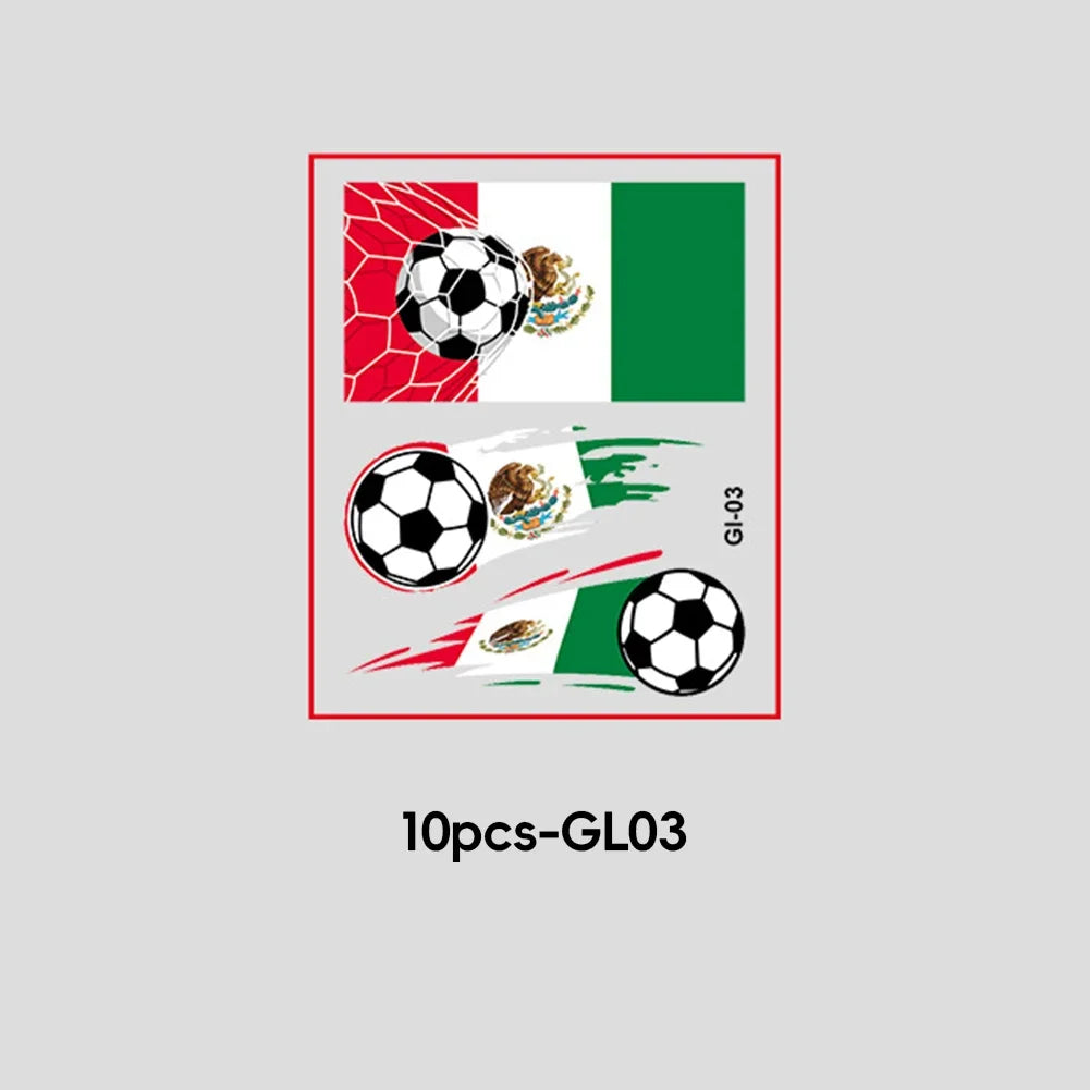 Soccer Fan National Flag Face Tattoo Stickers - ملصقات وشم مؤقتة بأعلام الدول لمشجعي كرة القدم