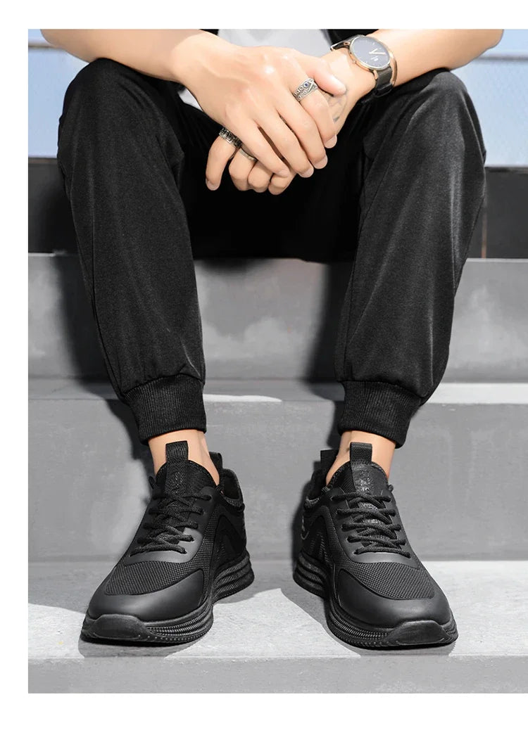 DUTRIEUX Men’s Casual Sneakers – PU Lace-Up Rubber Sole Shoes (C101-AB02)