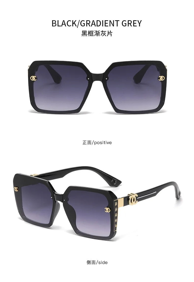 Women’s Classic Box Sunglasses – Grey Lens, TR+Metal Frame (Spring 2025)