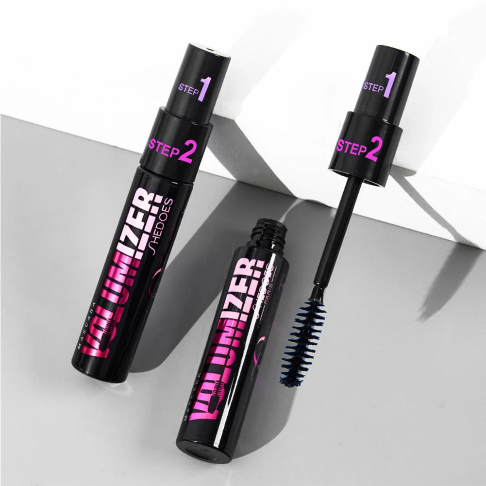 2 in 1 Curling Mascara Eye Cosmetics Waterproof Long Lasting Not Blooming Black Natural Thick Curling Lengthening Mascara Makeup