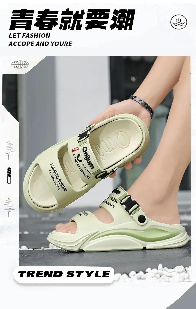 Men Summer Comfortable Beach Sandals Male Outdoor Flip Flops Thick Soft Clogs Casual Man Water Garden Shoes Women Beach Slippers