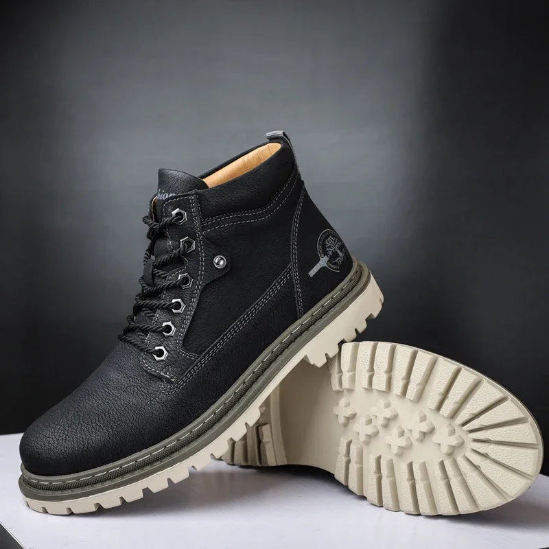 Men’s Chelsea Winter Boots – Guimin PU Ankle Boots with Plush Lining