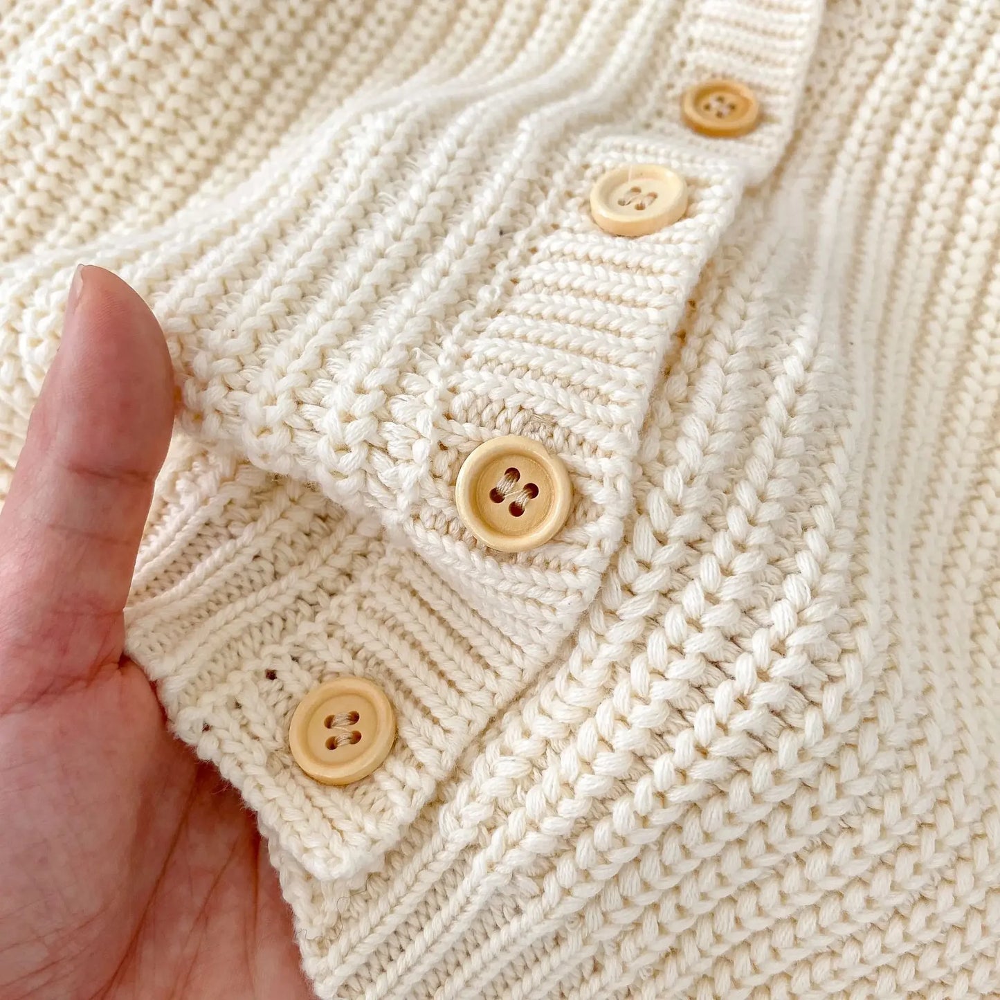 6963 Baby Sweater Coat Spring Autumn Solid Color Beige Knitted Girl's Sweater Long-sleeved Coat 0-3Year Kid's Cardigan Sweater