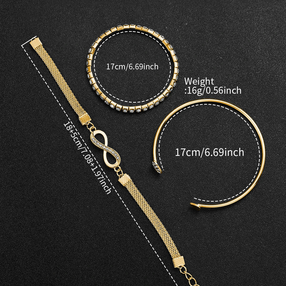 4PCS Elegant Rectangle Women Quartz Watch Bracelets Set Fashion Metal Girls Bracelet Wristwatches Relogio Feminino(Without Box)