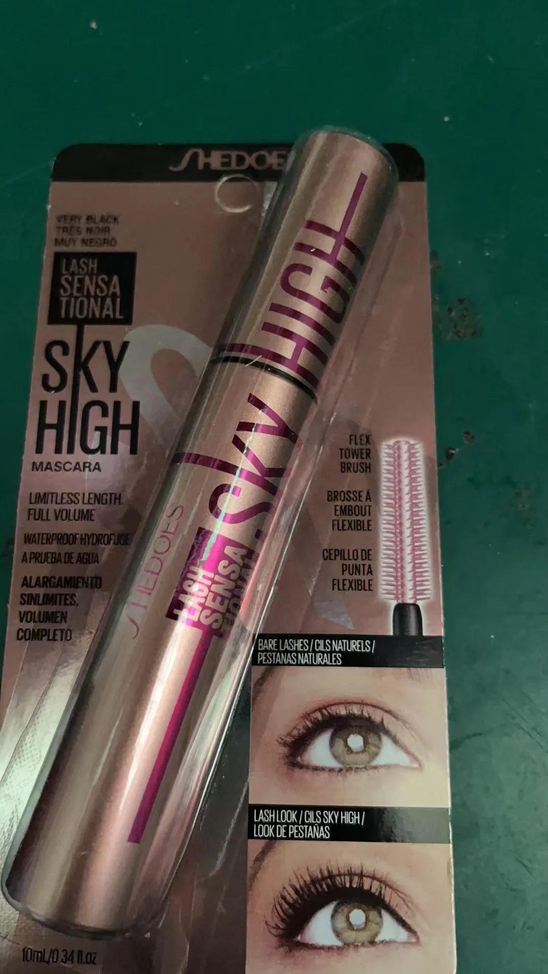 4D Mascara Waterproof Volumizing Curling Lengthening Smudge Proof Long Lasting Flawless Lashes for Women Daily Natural Look