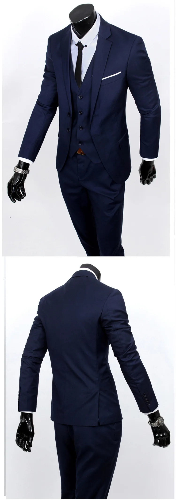 Spring Autumn New Fashion Men's Trendy Slim Business Solid Color 3 Pieces of Suits Sets Single Greasted Blazers Waistcoat Pants
