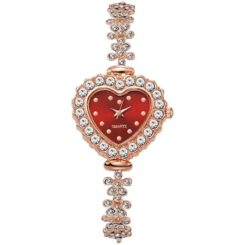 Ladies' Fashion And Exquisite Heart-Shaped Dial Quartz Watch for Women(Without Box)
