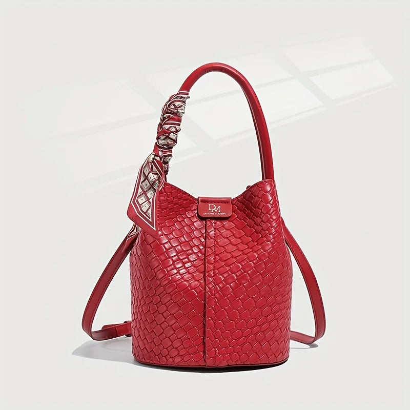 Fashionable Large Capacity Women's Crossbody Bags, Leather Retro Versatile Single Shoulder Bucket Bag, Suitable for Commuting