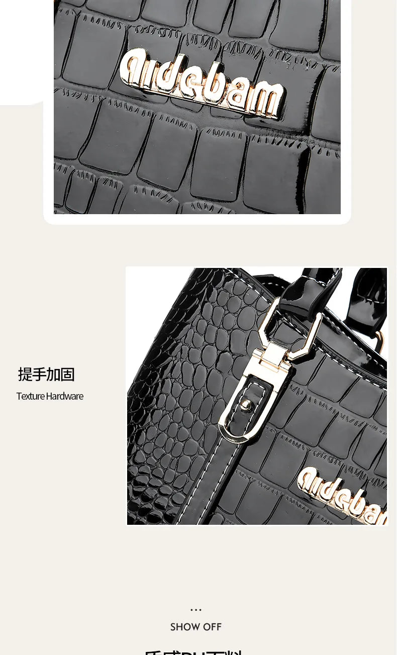 Luxury Bright Leather Handbags Designer Crossbody Bags for Women New Large Capacity Exquisite Ladies Shoulder Messenger Bag