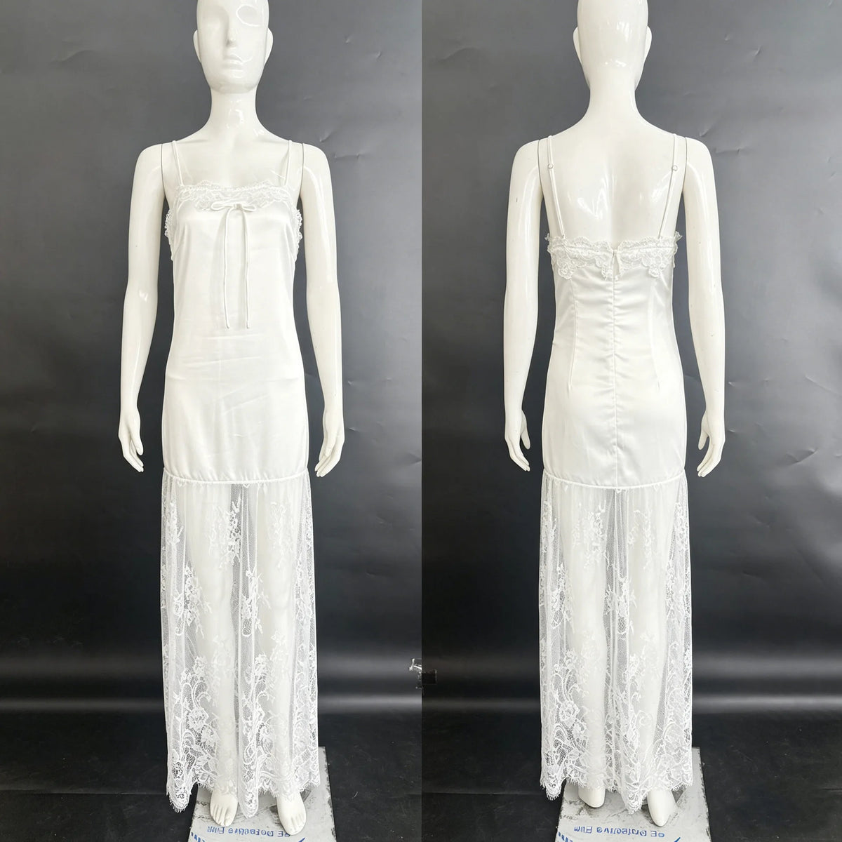 Women Sexy See Through Lace Satin Dresses Elegant Female Slip Mesh Slim Sleeveless Dress 2026 Summer Beach Party Cocktail Dress