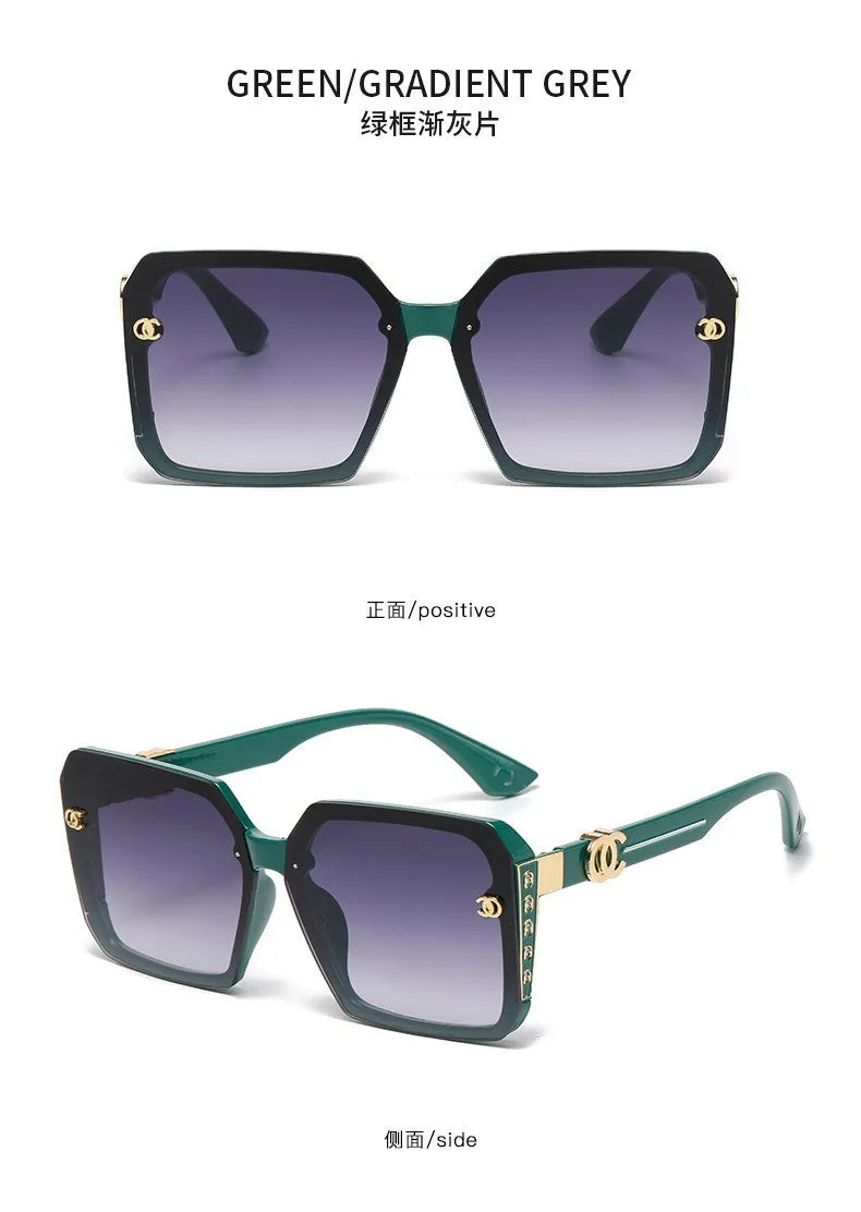 Women’s Classic Box Sunglasses – Grey Lens, TR+Metal Frame (Spring 2025)