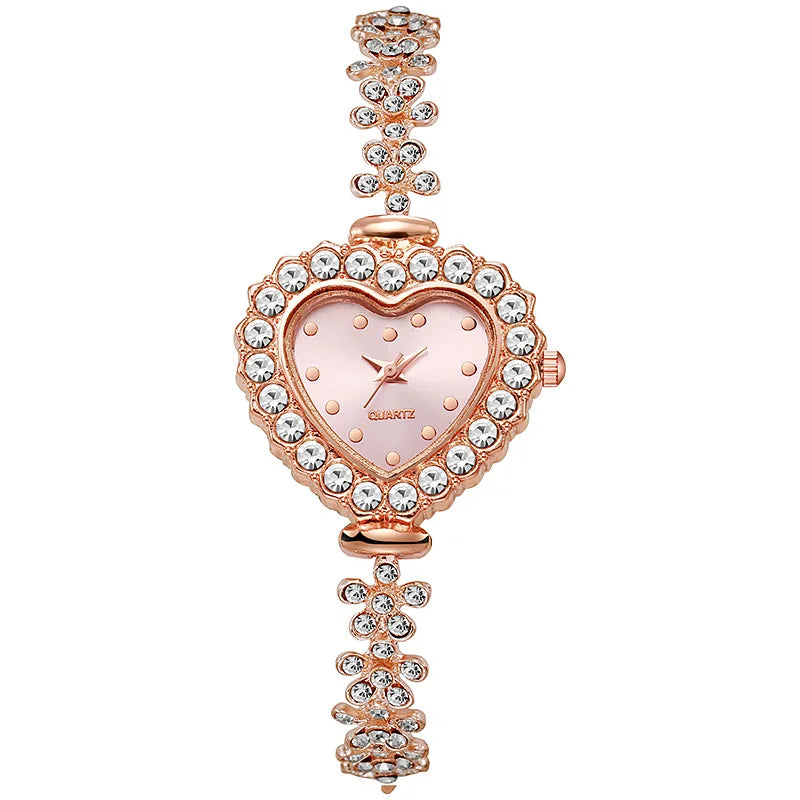 Ladies' Fashion And Exquisite Heart-Shaped Dial Quartz Watch for Women(Without Box)