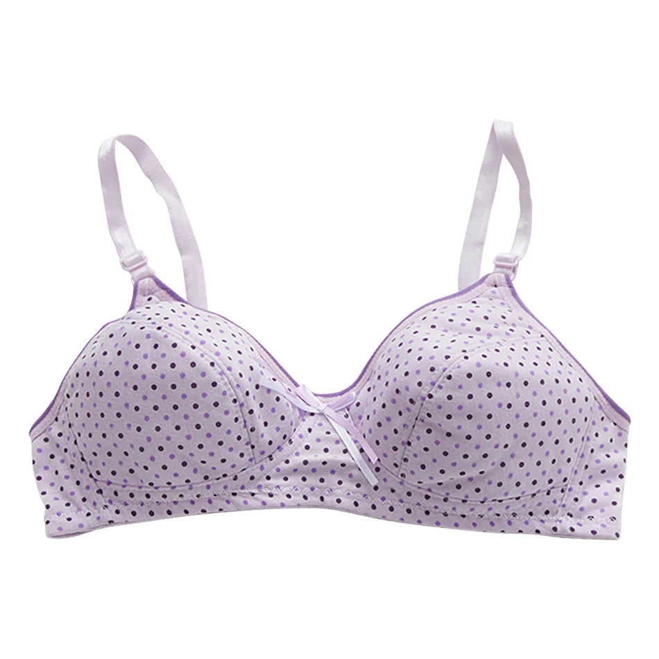 Girl Candy Color Cute Bras Dots Bowknot Casual Bralette Women Fashion Sport Tops Clothing for Small Bust