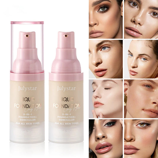 High Coverage Liquid Foundation Tint Oil Control Face Brighten Natural Concealer Waterproof BB Cream Makeup Korean Base Cosmetic